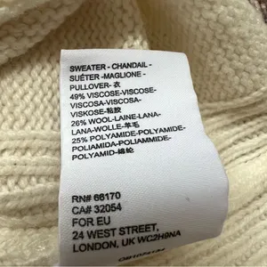 ANTHROPOLOGIE Blair Slouchy Turtle Neck Sweater in Cream Off White Size Medium thumbnail 12
