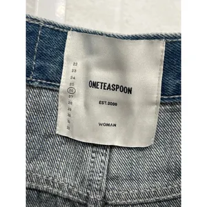 NEW NWT One teaspoon Sz 26 /2 "2020 mini" Denim jean skirt light wash distressed thumbnail 4