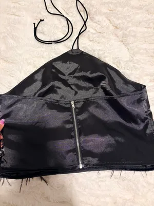 Shein Black Feather Top thumbnail 4