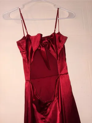 Lucy in the Sky Red Satin Maxi Dress thumbnail 5