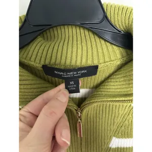 Marc New York Striped Quarter Zip Sweater Vest Size XS Chic Preppy Career thumbnail 6