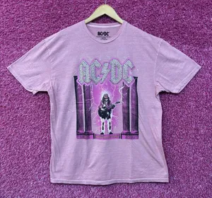 AC/DC Who Made Who Rock Pink Rhinestone T-Shirt XL thumbnail 1