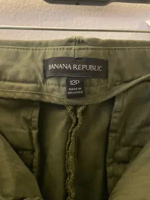 Banana Republic Olive Green Petite Cropped Pants 12P thumbnail 5