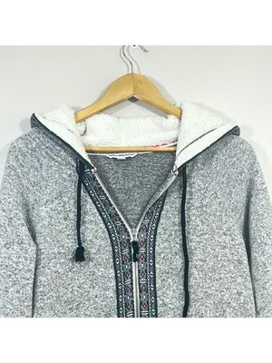 American Eagle Outfitters Women’s Gray Zipped Hoodie Sweatshirt Jacket Sz L thumbnail 3