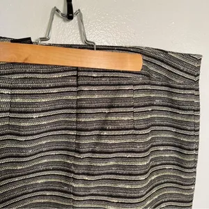 Mossimo Women's Size 12 A-Line Tweed Skirt Black Lime Green Metallic Lined Zip thumbnail 8