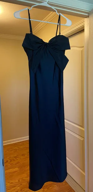 Black Silk Bow Dress Size M thumbnail 1