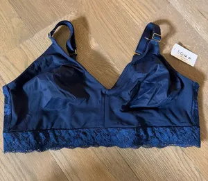 Soma Enbliss Wireless unlined Lace-Trim Bralette in Navy size XL thumbnail 1