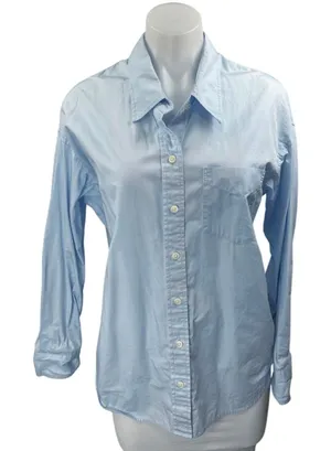 Aritzia Wilfred Women's Blue Long Sleeve Collar Button Down Shirt Top Size XS thumbnail 1