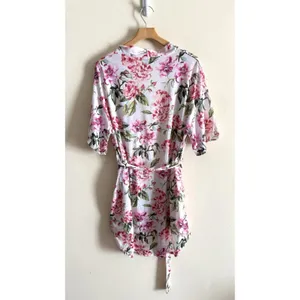 Show Me Your Mumu Brie Floral Robe Kimono Wrap Bridal OS‎ Rose thumbnail 4