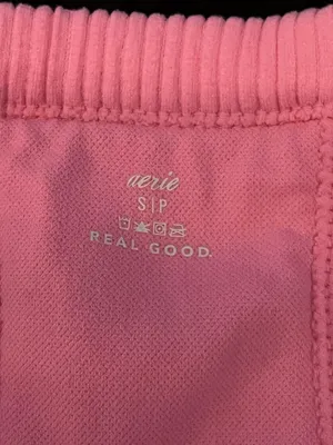 Aerie Sports Bra Womens Small Pink Ribbed Knit High Neck Racerback Cropped thumbnail 8