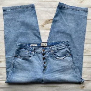 Universal Thread highest rise wide leg denim cropped carpenter jeans light wash thumbnail 1