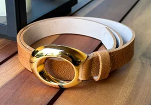 Streets ahead Tan Thin cracked Belt thumbnail 1