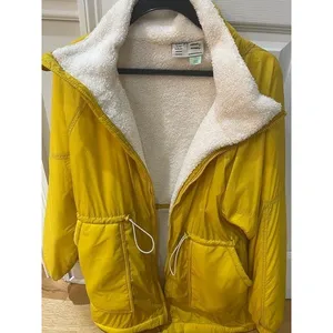 Anthropologie Allyson sherpa Lined Yellow Women's Jacket Size S 4-6 thumbnail 2