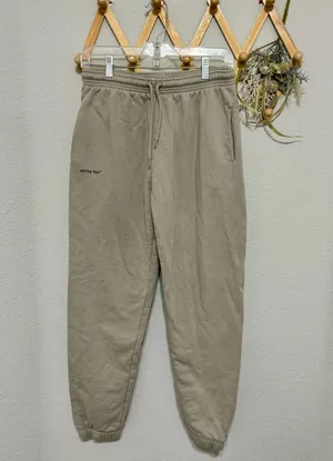 White Fox Cream Tan Baggy Sweatpants M thumbnail 3