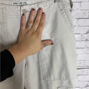Vintage Abercrombie and Fitch Tan Cargo Utility Flare Jeans thumbnail 3