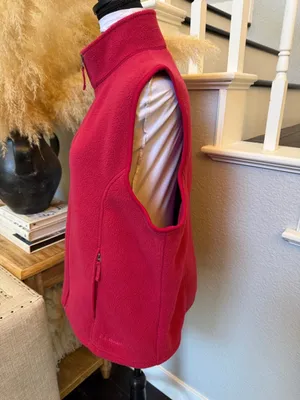 L.L. Bean Polartec Fleece Vest Red Full Zip Pockets Outdoor Hiking Size XL thumbnail 5