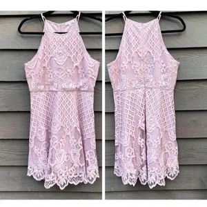 Black Swan Charlotte Lace Dress Size M Blush Pink Skater Fit Flare Wedding Guest thumbnail 10