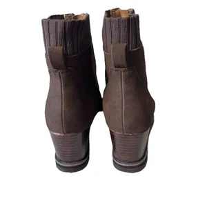 Yellow Box Corado Wedge Brown Ankle Booties with zipper closure in front 7.5 thumbnail 3