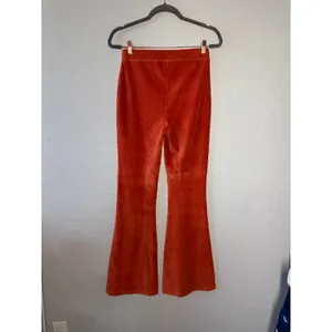 Aerie Groove-on Rib Velour Flare Pant Burnt Orange Sz S Stretch Boho thumbnail 5