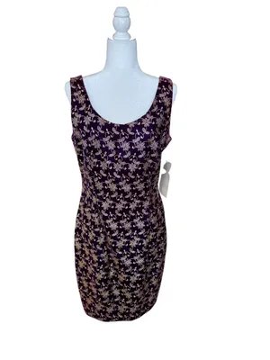 Vintage Jessica McClintock Gunne Sax Velvet Mini Dress 13/14 NWT Purple Gold thumbnail 12