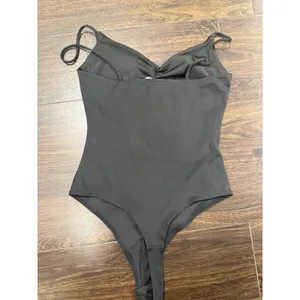 H&M‎ Black Ruched Front Cami Bodysuit - Size S (Excellent Condition) thumbnail 3
