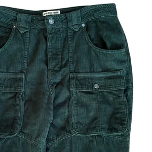 EUC Free People London Calling Moto Corduroy Pants Pine Green Size 29 thumbnail 5