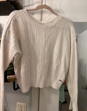 Hollister Cream Ribbed Crew Neck Sweater thumbnail 1