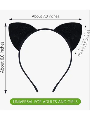 NEW Black Cat Ears Headband Furry Halloween Adult thumbnail 5