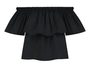 Abercrombie & Fitch Black Off the Shoulder Flowy Ruffle Top Size Women's XS thumbnail 1