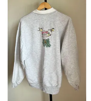 Vintage Morning Sun Chickadee Village Winter Christmas Grandmacore Sweater thumbnail 2