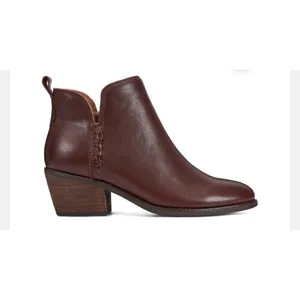 Earth Women’s 6.5‎ Marisole Block Heel Slip On Zipper Brown Leather Ankle Boots thumbnail 3