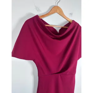 Alexia Admor Olivia Draped Shoulder Sheath Dress Women XS plum Cocktail Chic thumbnail 4