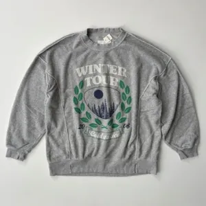Aerie Graphic Crewneck Winter Tour Size XS Oversized Sweatshirt Gray thumbnail 7