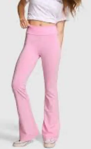 PINK X LOVESHACKFANCY COTTON FOLDOVER FLARE LEGGINGS X-Large thumbnail 1