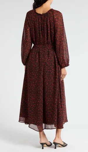 Melrose & Market Floral Long Sleeve Chiffon Maxi Dress thumbnail 4