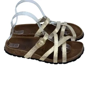 Betula Birkenstock Ivory & Gold Faux Leather Strappy Sandals Size 38‎ - L7 thumbnail 3