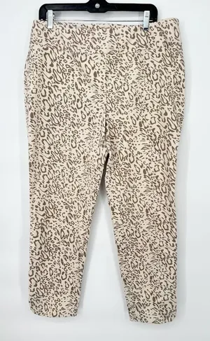 Soft Surroundings XL Womens Pull On Stretch Sarianne Pants‎ Animal Leopard Print thumbnail 1