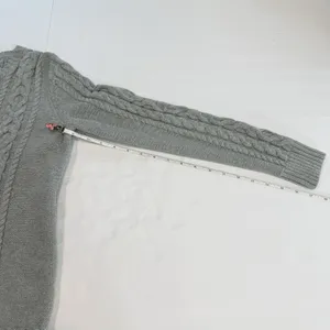 LL Bean Gray Double L Mixed Cable Cotton Crew Neck Pullover Sweater Size SMALL thumbnail 8