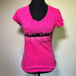 Disney Epcot Food And Wine Fest Shirt Women's XL Pink Short Sleeve V Neck thumbnail 2