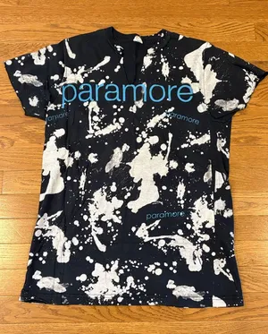 Hot Topic | Black & White Splatter Bleached Paramor Band T-Shirt Size Medium thumbnail 1