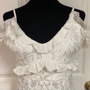 Angel Biba white lace dress. Size large thumbnail 8