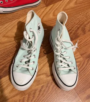 Light Blue Converse High-Top  thumbnail 1