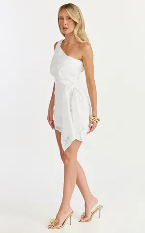 New Showpo BRAILEY Mini Dress One Shoulder Wrap Front Dress Size XS $119 thumbnail 5