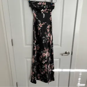Altar’d State Black Floral Strapless Maxi Dress Size XXS NWT thumbnail 5
