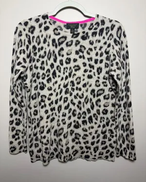 Charter Club Luxury Cashmere Animal Print Sweater thumbnail 1