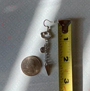 Handmade funky grunge punk street style swirl cloud spiky unisex chain dangle earrings ⭐️🍃🌀 thumbnail 5