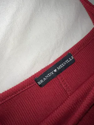 Brandy Melville Bodysuit Ribbed Deep Red thumbnail 3