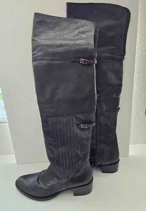 Mariano Renzi Italy Over-the-Knee Dark Brown Leather Boots - Size 40 thumbnail 1