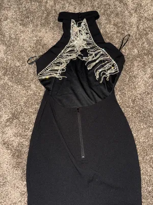 BRAND NEW Windsor Black Halter Bodycon Dress with Open Back Size Small thumbnail 3