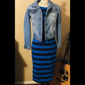 a New Day Blue and navy slim dress thumbnail 3